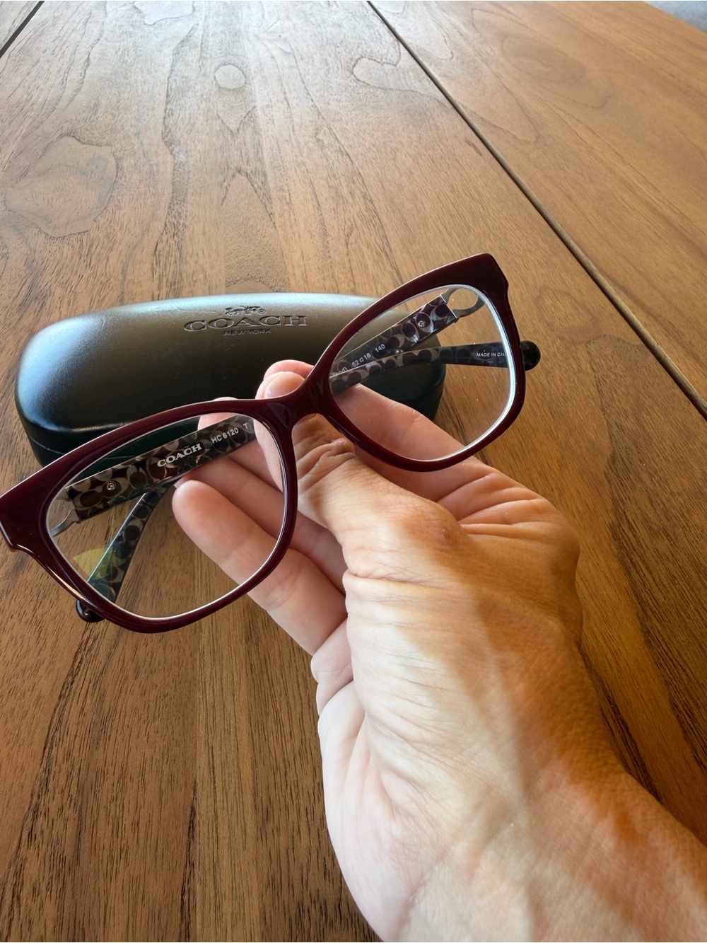 Coach Women's Deep Burgundy Cat-Eye Optical Frames
